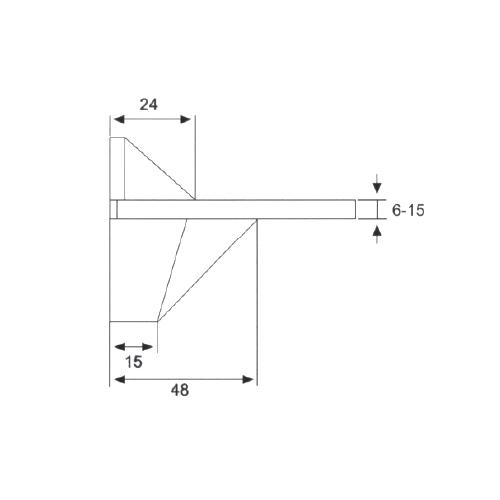 Soporte De Repisas De Vidrio Cuadrado Grande.Para Vidrios De 6-15Mm.Satinado (Se Vende En Pares)