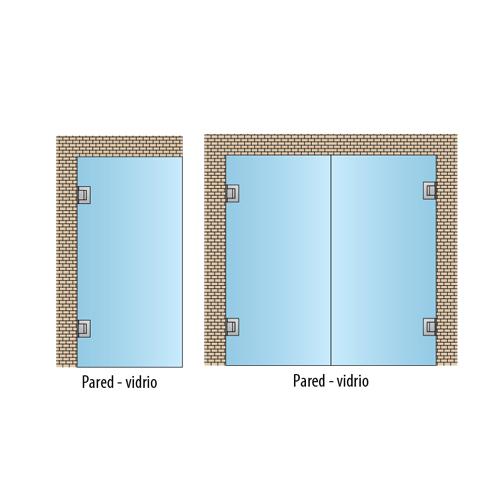 TITUS 1.0  PAR DE BISAGRAS HIDRÁULICAS DE PARED - VIDRIO  Fuerza De Cierre EN3