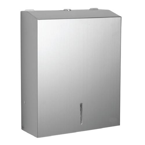 Dispensador papel mano cuadrado 280x348x102 mm. Inox 304 satinado.