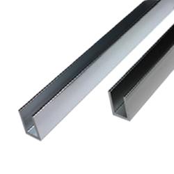 Uchanel alum. 25 mm glass. 3 mts largo. acabado Satinado.  (D1G003.11 -G003.12 -G003.13 -G003.14)