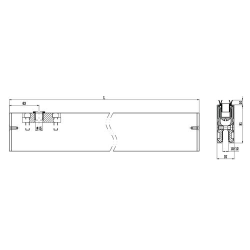 Zocalo sup puerta.80 mm inox304macizo 1mt recortable No req saques P/8-10-12mm Sat
