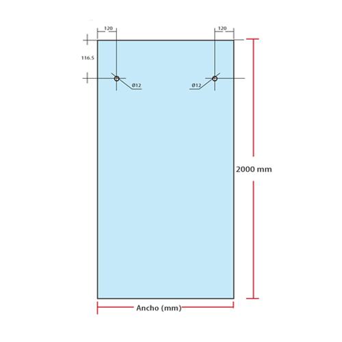 V. Fijo Eolo 700 x2000mm.Vidrio Templado10mm