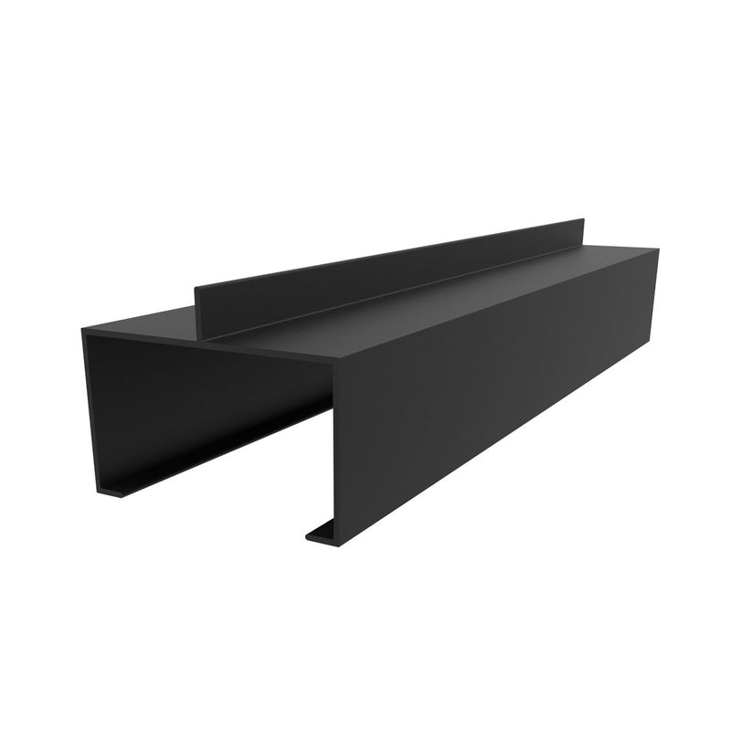 CE-12 Perfil Marco Fijo 3" X 1 3/4 Abierto Con Aleta Centrada. E = 1.6 Mm. L = 5.85 M NEGRO