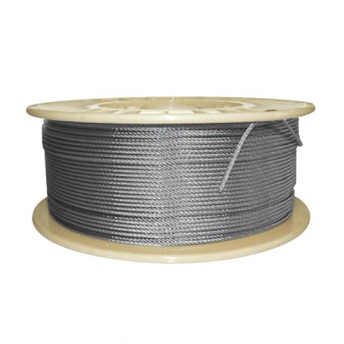 Rollo de cable 7x7. Diametro 5 mm. 100 metros de largo. AISI 316 Marino.