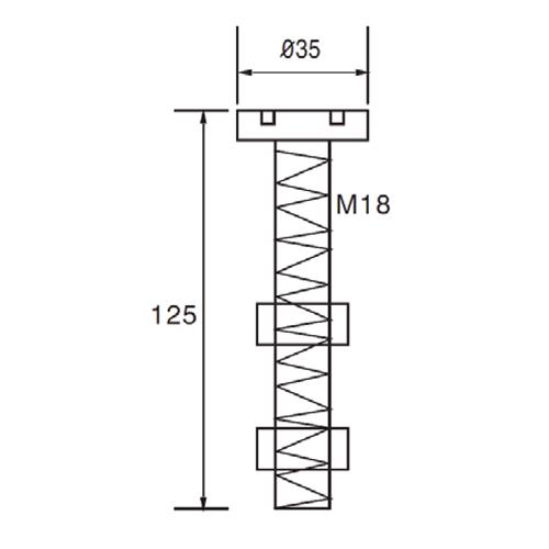 Tornillo para anclaje de araña sencillo. Satinado.