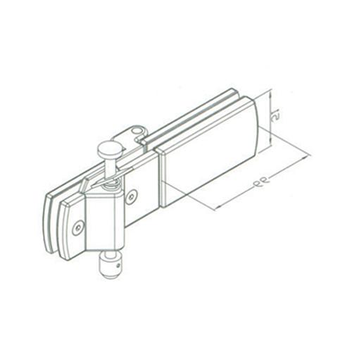 Bisagra inferior Izquierda(L) con pin retractil para sistema plegable. Satin.Vidrio 10-12 mm