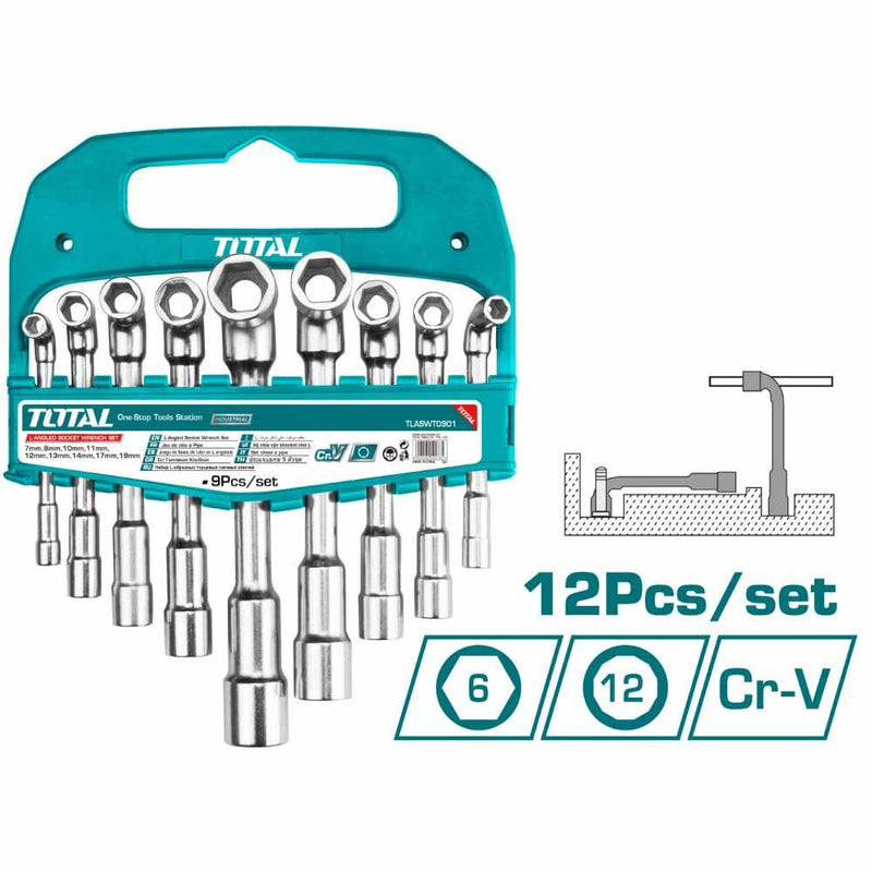 Juego De Llaves En L Para Sockets De 12 Piezas. Cr-V. Acero Industrial.