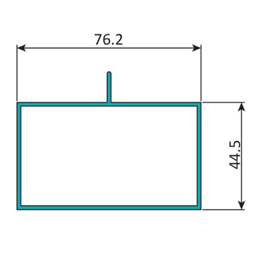 TRC-6 Perfil Marco Fijo 3" X 1 3/4"  Cerrado Con Aleta Centrada. E = 1.5 Mm. L = 5.85 M BLANCO