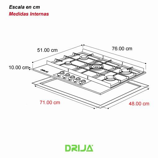 ESTUFA A GAS VITRO. GENOVA 76 PROF