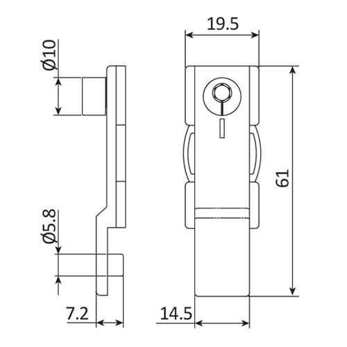 Conector final con bulon de cierre para sistema SECUREASY PLUS. Zinc plateado.