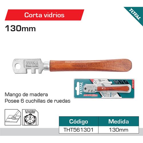 Cortador Vidrio Con Mango De Madera 6 Ruedas De Corte