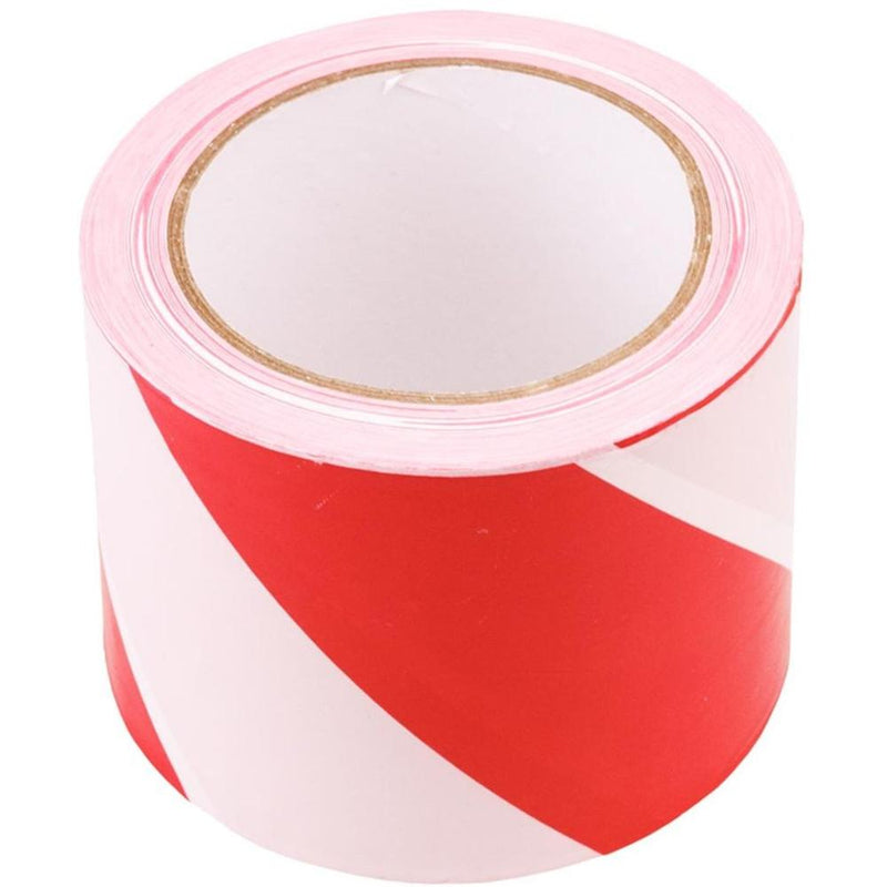 Tape De Advertencia Bicolor Rojo - Blanco (100 M)
