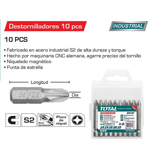 10Pcs /Pack Punta Strella PH2 50 Mm Para Tornillos