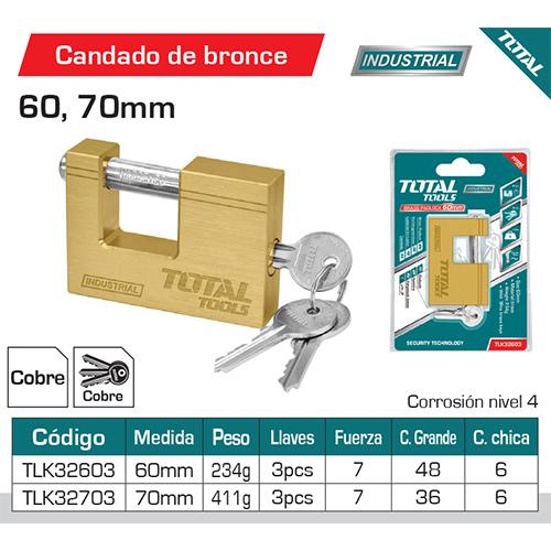 Candado Bronce Rectangular Heavyduty. 60 Mm. 234 G. Con 3 Llaves. Misma Calidad Que Yale