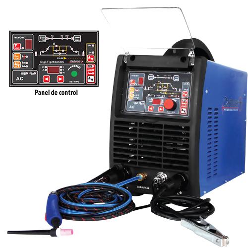 DIGI-TIG250AC/DC Maquina de soldar Digital Tig AC/DC alta frecue y electrodo 110/220V  Heavy duty