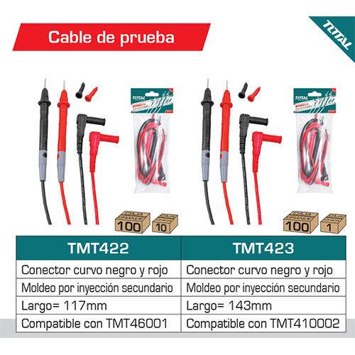 Cable De Prueba Para Medidor De Abrazadera TMT46002. 143 Mm Largo.