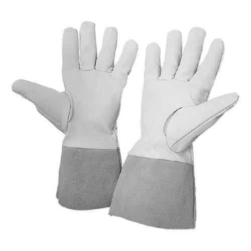 Guantes especiales para TIG-MIG cuero premium de cabra ultra suave Talla M Con tejido kevlar (Par)