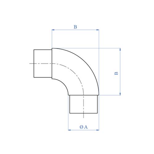 Codo De 90º Para Tubo De 42.4Mm. Satinado Acero Inoxidable 304