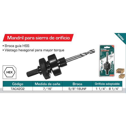 Mandril Para Brocas Circulares De 32 Mm Hasta 76 ". Vastago Hexagonal De 7 1/6"