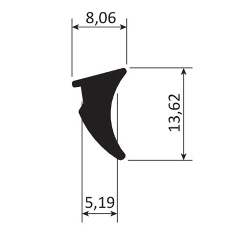 Junta de acristalar de 5 mm.  EPDM alta calidad. Se vende rollo de 100 mts. Color negro.