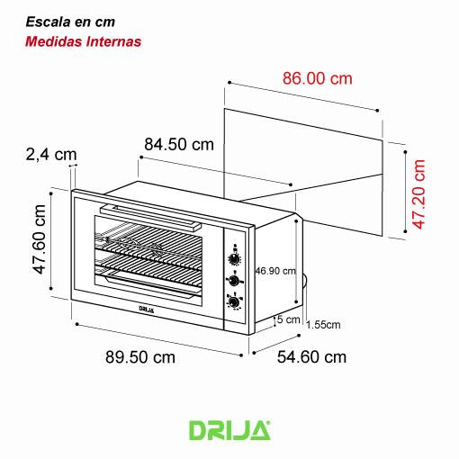 HORNO EMPOTRABLE AMERICA 90 GAS GRILL