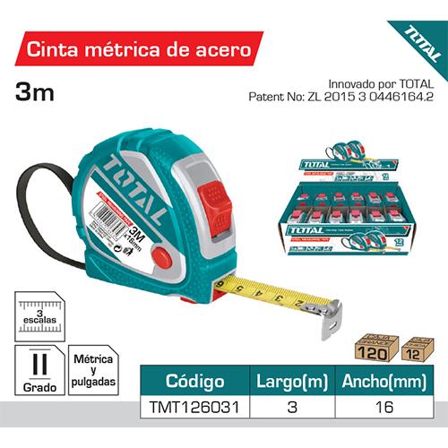 Cinta Metrica Y Pulgada 3 Mts X 16 Mm. Alta Calidad.