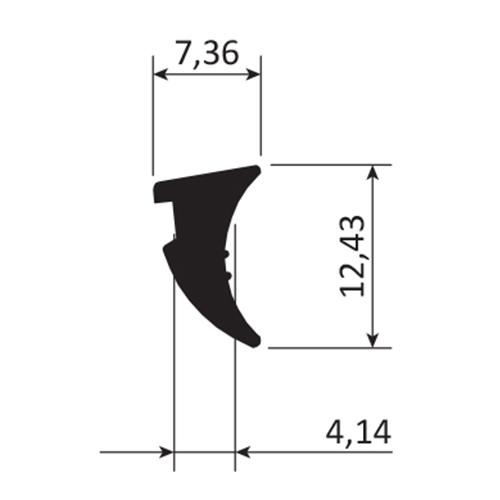 Junta de acristalar de 4 mm.  EPDM alta calidad. Se vende rollo de 150 mts. Color negro.