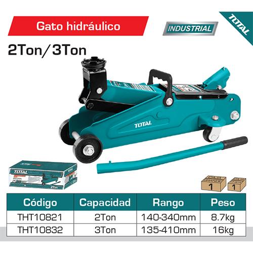 Gato Hidraulico De Patin, 3Ton, Altura Min135mm Max410mm, Recorrido 275Mm, Peso 17Kg