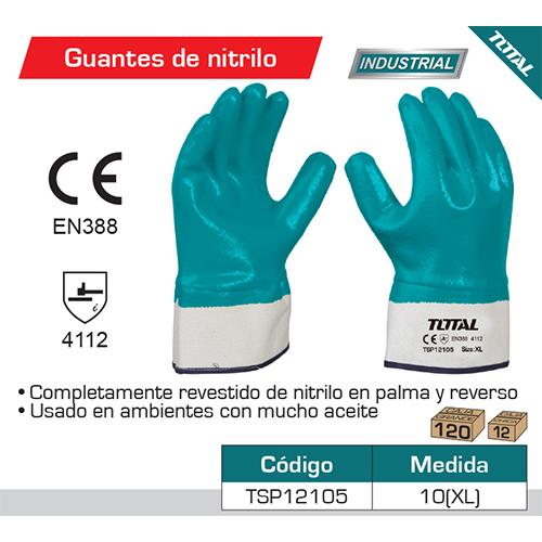 Guantes De Nitrilo Full Revestido Palma Y Reverso. Para Ambientes Con Mucho Aceite. Certificado CE