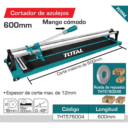 Cortador De Azulejos 600Mm. Max Espesor 12Mm Corte. Trae 2 Ruedas De Carburo De Tungsteno