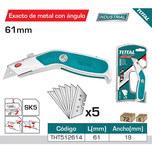 Exacto De Metal Con Angulo 61Xx19mm Con 5 Hojas SK5