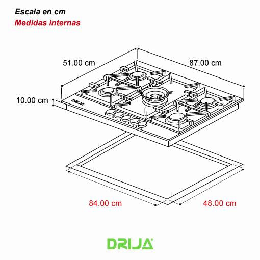 ESTUFA MILAN 90 A GAS, ACERO INOX