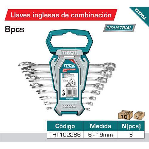 8 Pza Juego De Llaves De Combinacion 6,8,10,12,14,15,17,19Mm