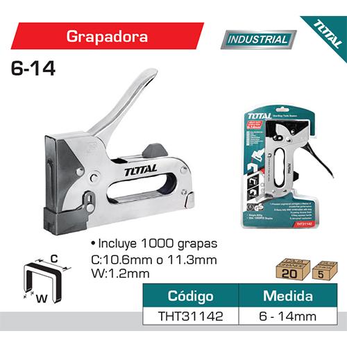 Grapadora Industrial. Grapas 6-14Mm, Peso 800G, Incluye 1000 Grapas. (N1-P1-I2-02-02)