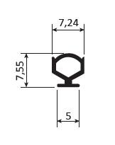 Junta burbuja de coextrusion de PVC + EPDM alta calidad. Se vende rollo de 150 mts. Color negro.