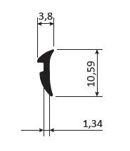 Junta de acristalar de 1.5 mm.  EPDM alta calidad. Se vende rollo de 100 mts. Color negro.