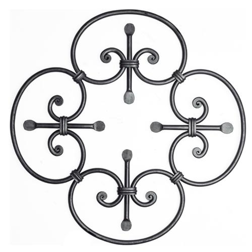 Rosón artístico de hierro forjado Diámetro: Ø 440 mm; Barra circular: Ø 10 mm
