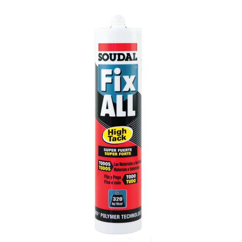 Fix All High Tack SOUDAL (viscocidad baja) pegamento alta adherencia y resistencia blanco  290ml