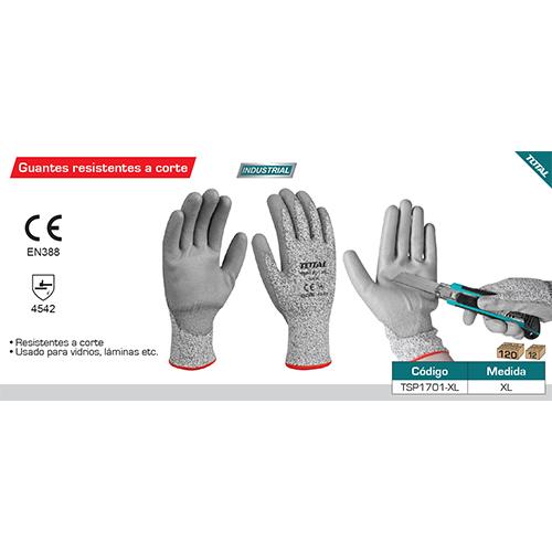 Guantes Resistentes A Cortes Y Abrasiones. Medida 10 (XL). Capa De Látex En La Palma Y HPPE.