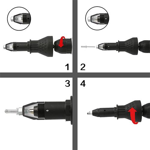 Remachadora Para Taladro Eléctrico. Adaptador De Remache Inalámbrico. Boquilla Acepta: 2,0 Mm,