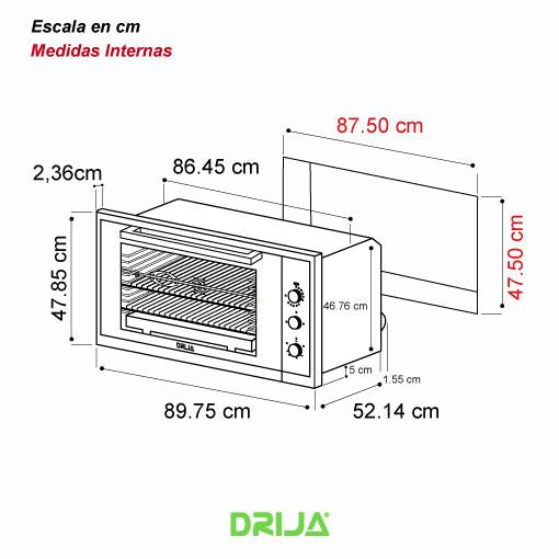 HORNO A GAS EMPOTRABLE. AMERICA 90