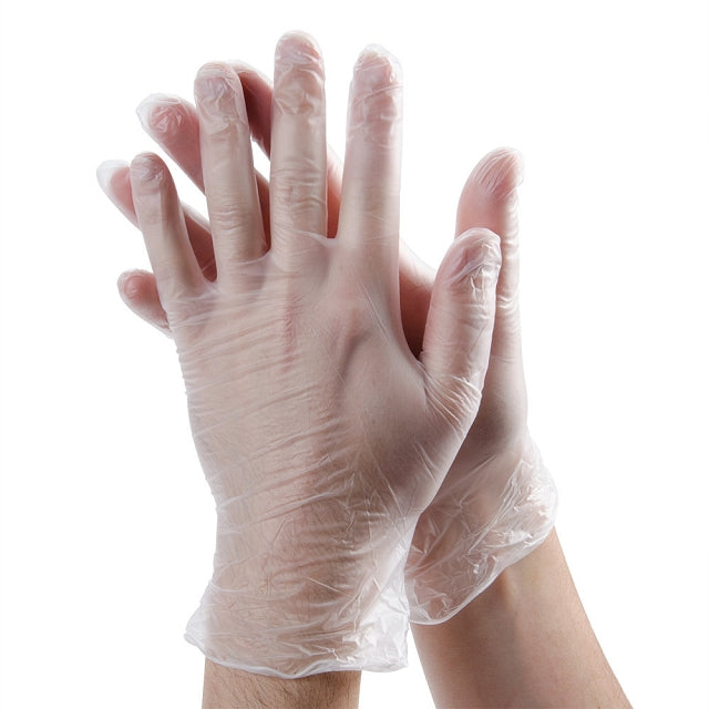 (Caja 100 piezas) Guantes de vinil. Alta calidad. Certificado CE. Sin polvo