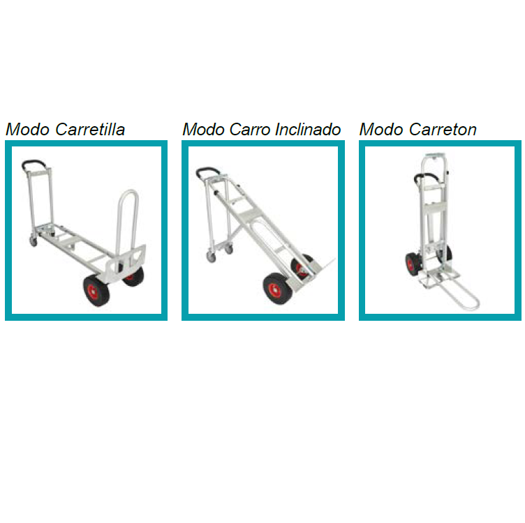 Carretilla 3 En 1 Convertible A Carretón, Y A Carro Inclinado Para Línea Blanca Y Cajas Grandes.