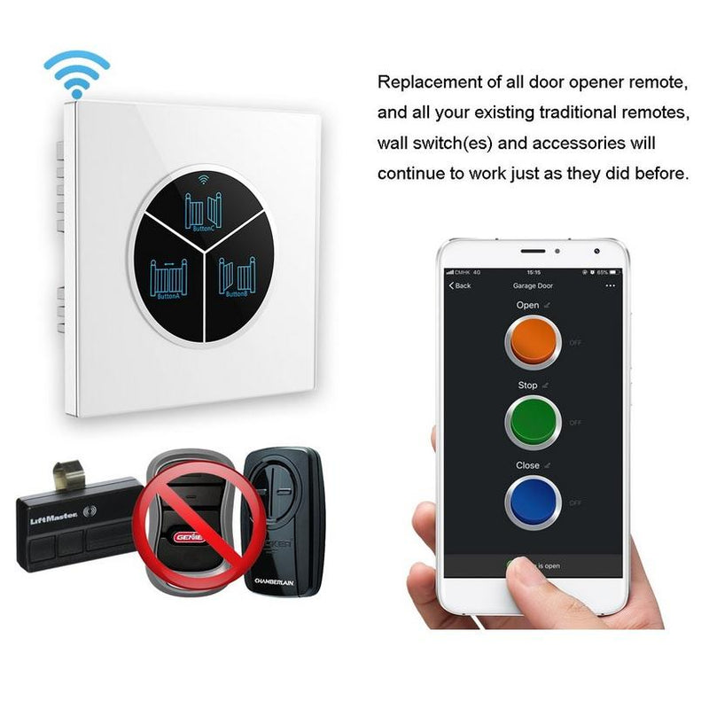 Abridor Puerta Garaje Inalambrico Interruptor Wifi Universal Controlado App Smartphone