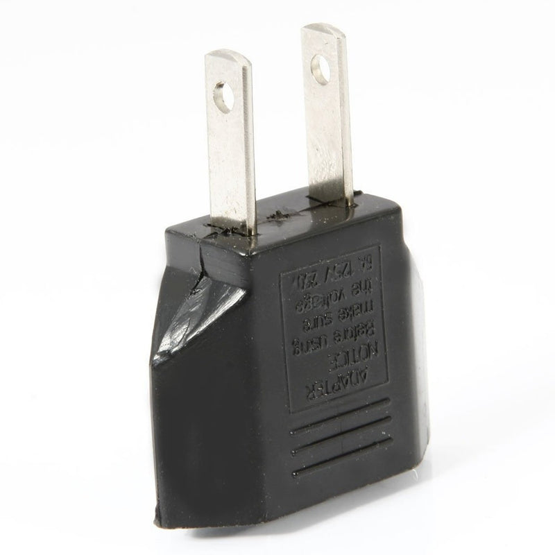 Adaptador Sencillo Sistema Europeo A  Americano Sin Tierra. Nema 1-15P. 6A-220Volt. 60Hz.