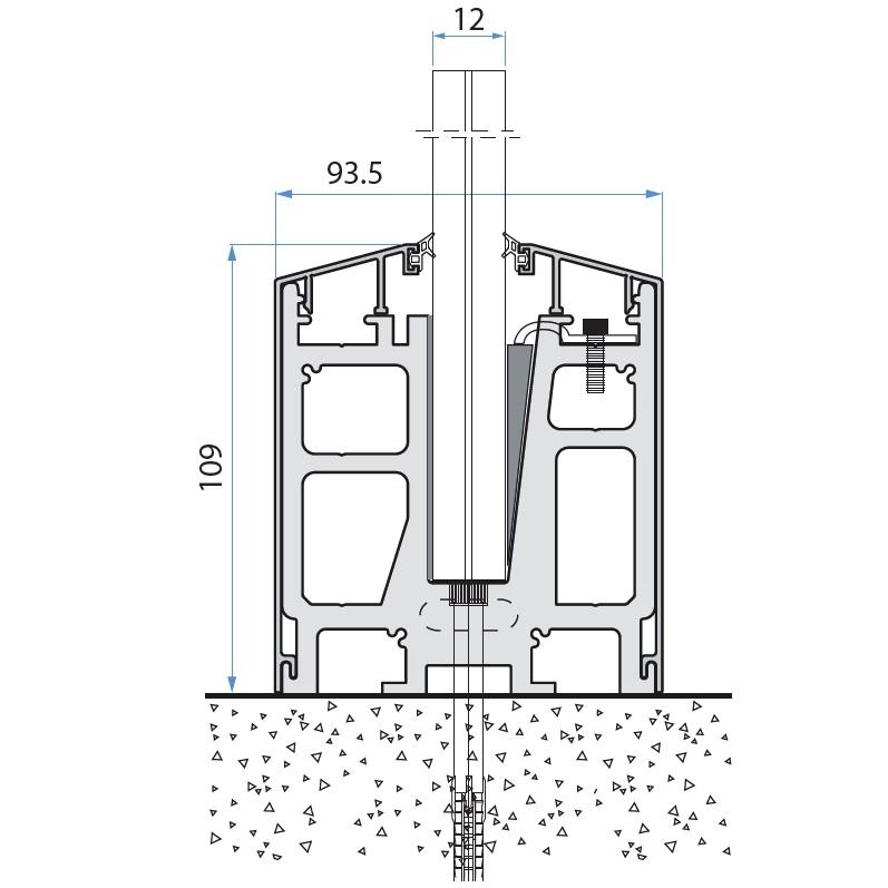 Bloque De Aluminio Para Vidrio 12-12.76 Mm. Usar 2 P/Mt Vidrio. Incluye Tacos.(Se Vende P/Unidad)