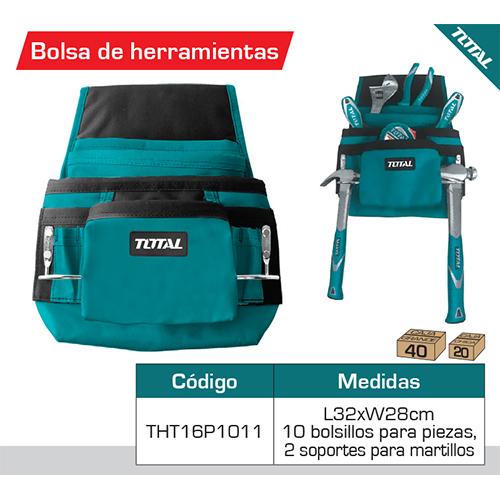 Bolsa De Herramientas De Cinturon L32*W28cm.Para 10 Herramientas Y 2 Martillos.