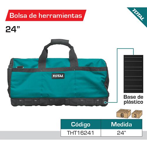 Bolso P/Herrm TOTAL De 24".Mult. Bolsillos.Reforzado Con Base Plastica Para Mayor Durabilidad