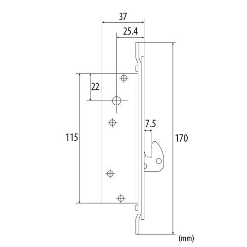 Cerradura De Gancho Para Perfil Angosto, Con Placa Aluminio, 3 Llaves De Cruz.