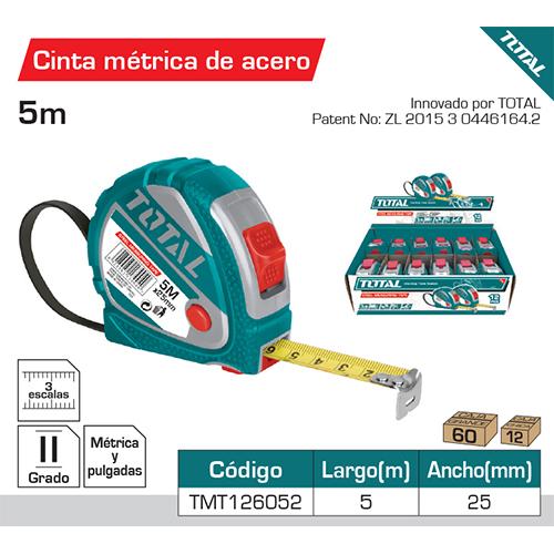 Cinta Metrica Y Pulgada 5 Mts X 25 Mm. Alta Calidad.